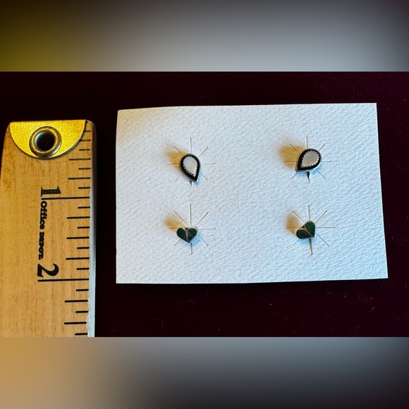 Bundle 4 Pair Tiny Gem Post Earrings Southwest Inspired - Silver Backs/Settings - Picture 2 of 11